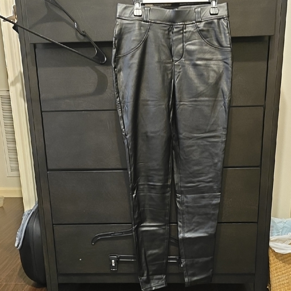 Black Faux Leather Pants